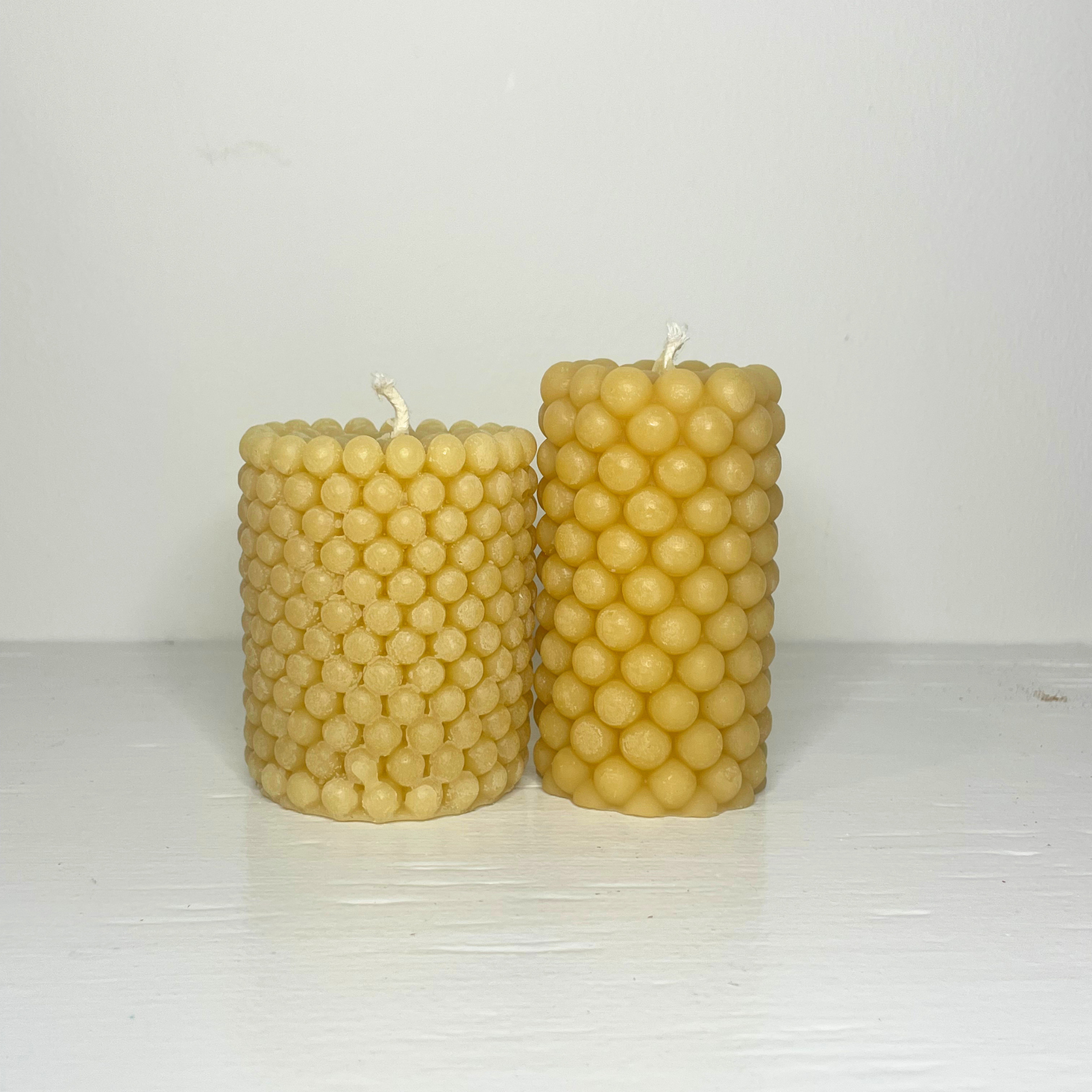 Bubble Beeswax Pillar Candle