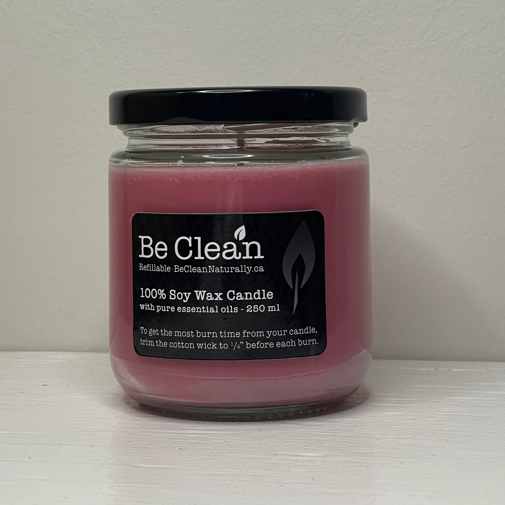 Scented Soy Wax Candle in 250ml Clear Glass Jar