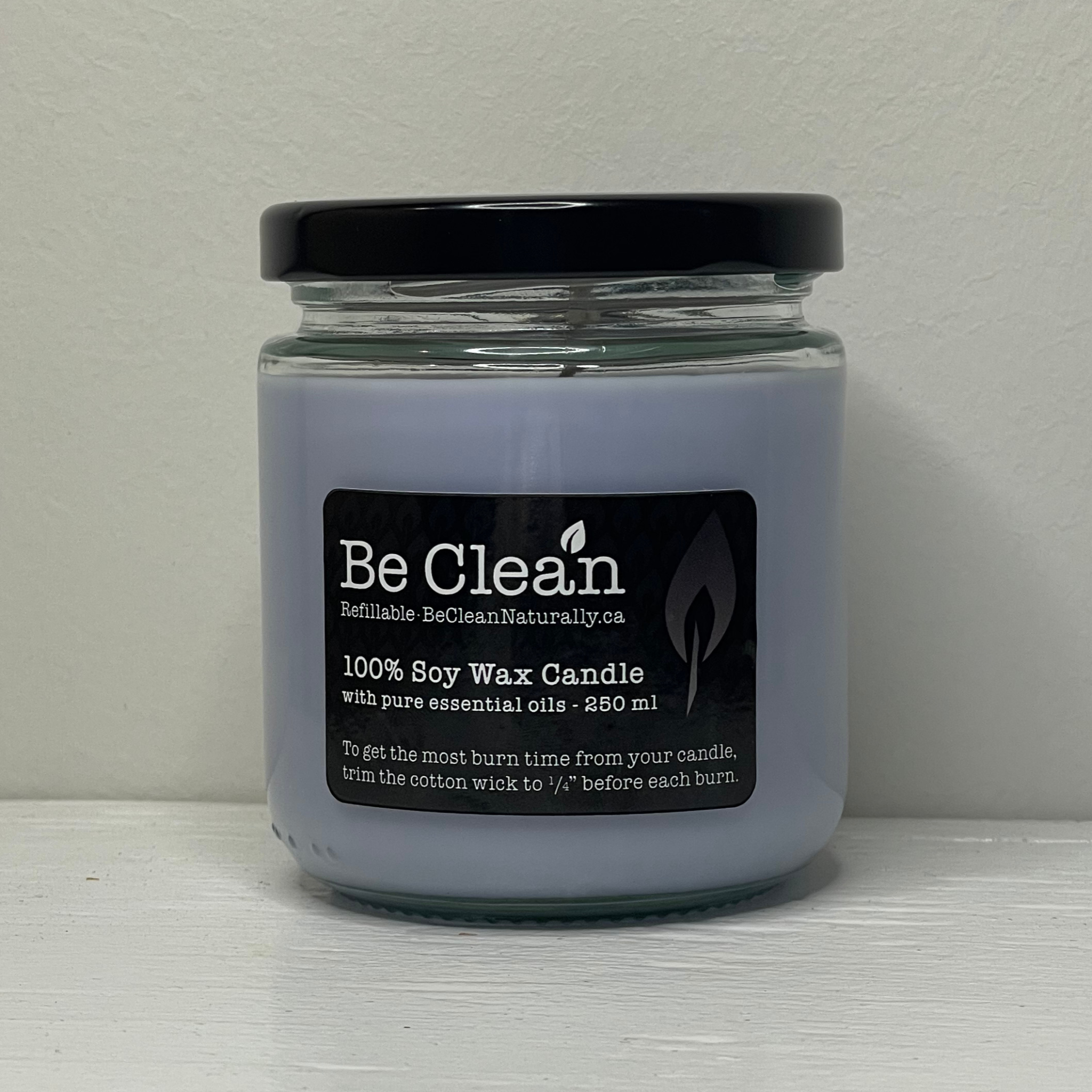 Scented Soy Wax Candle in 250ml Clear Glass Jar