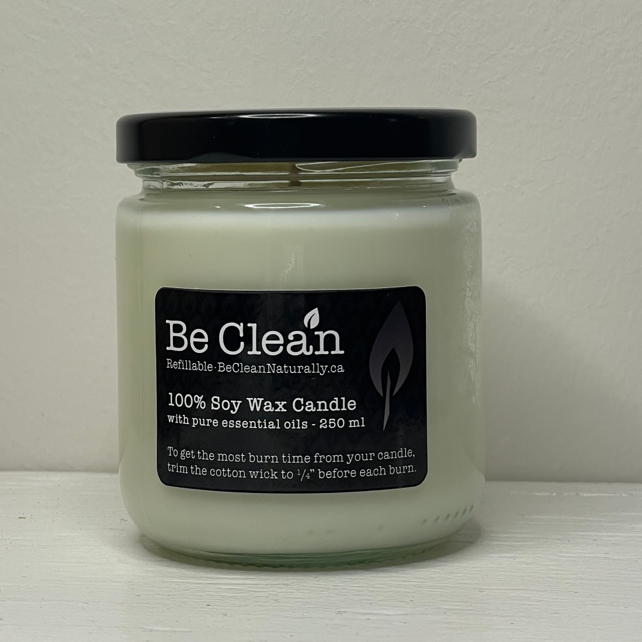 Scented Soy Wax Candle in 250ml Clear Glass Jar