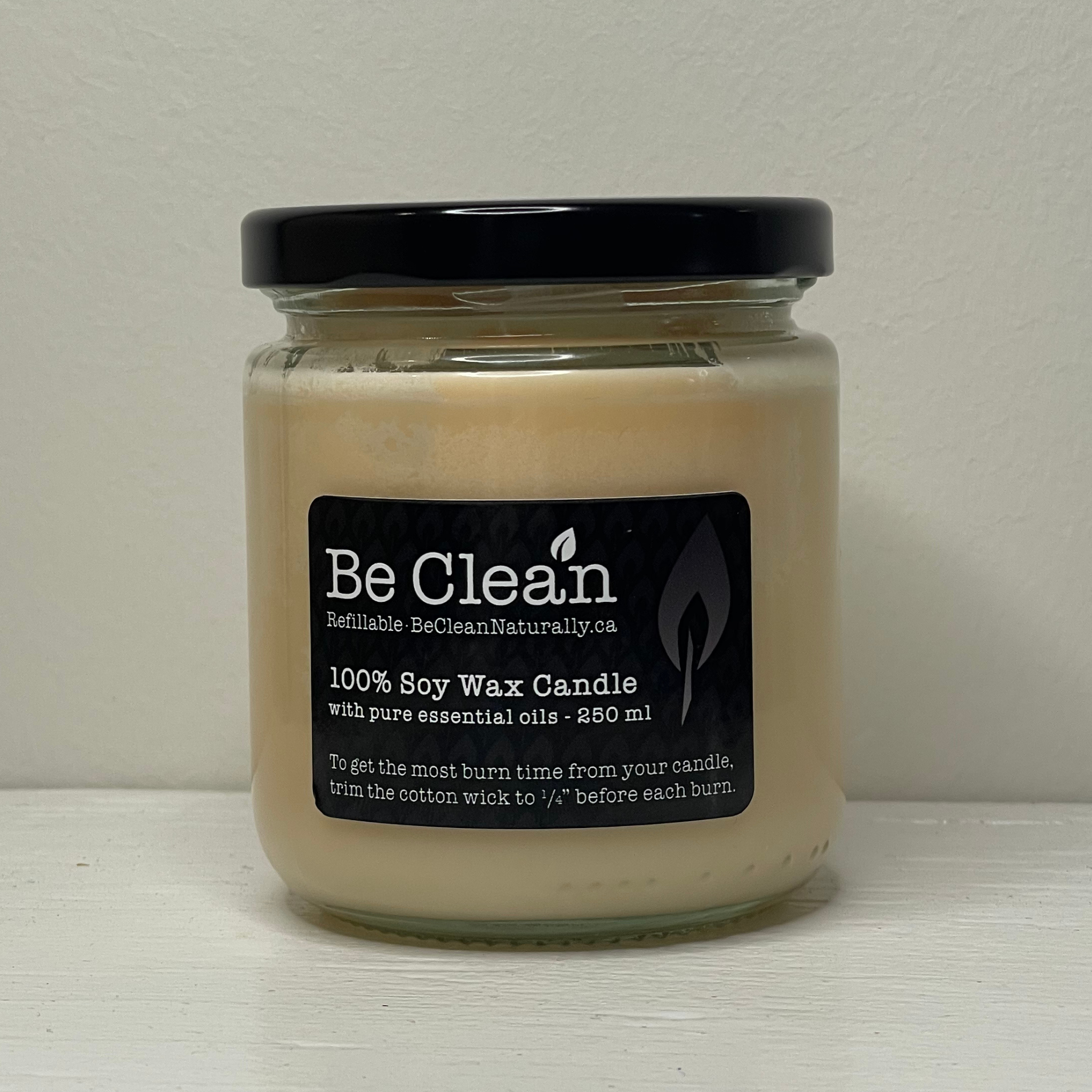Scented Soy Wax Candle in 250ml Clear Glass Jar