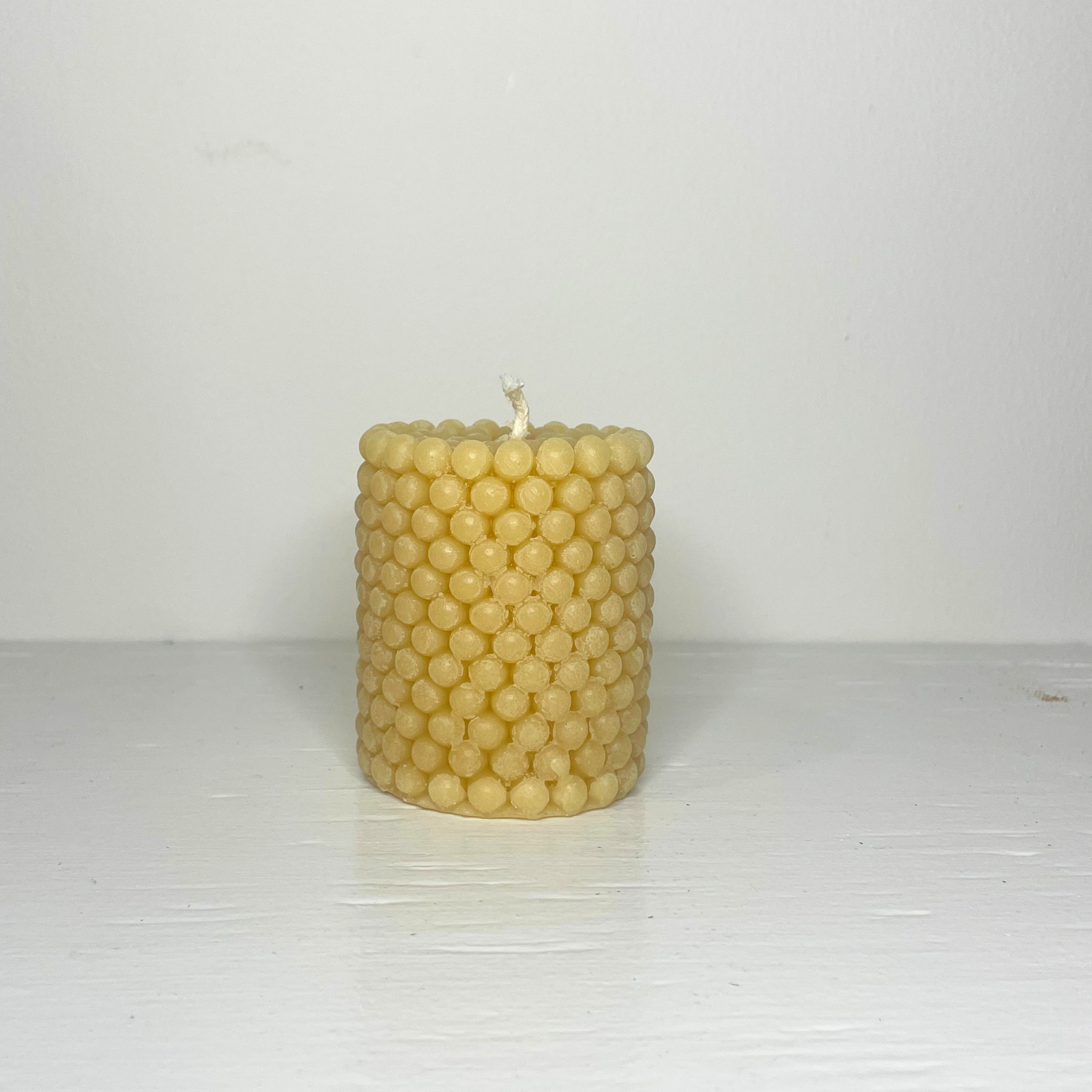 Bubble Beeswax Pillar Candle