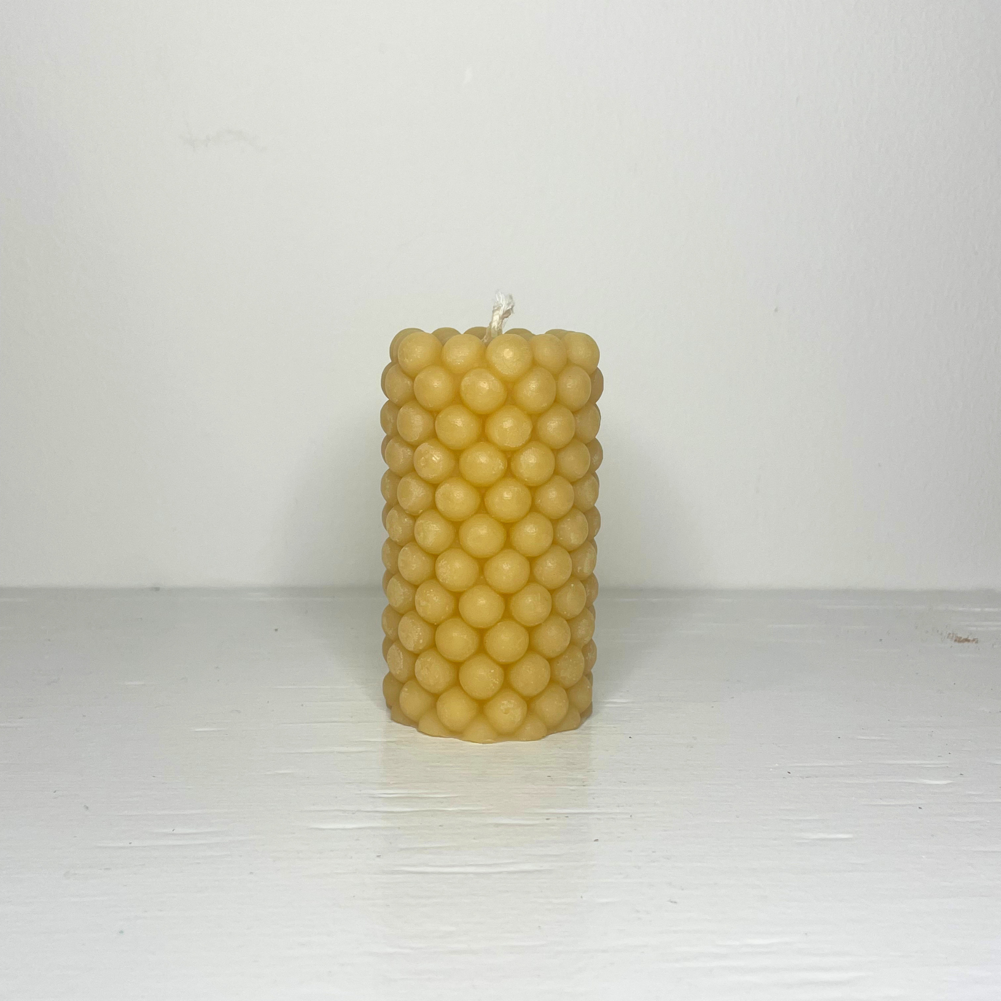 Bubble Beeswax Pillar Candle